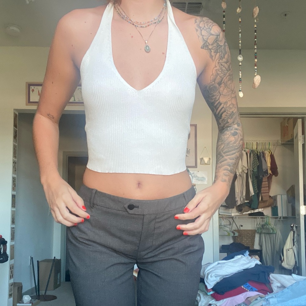 Papaya ribbed tank